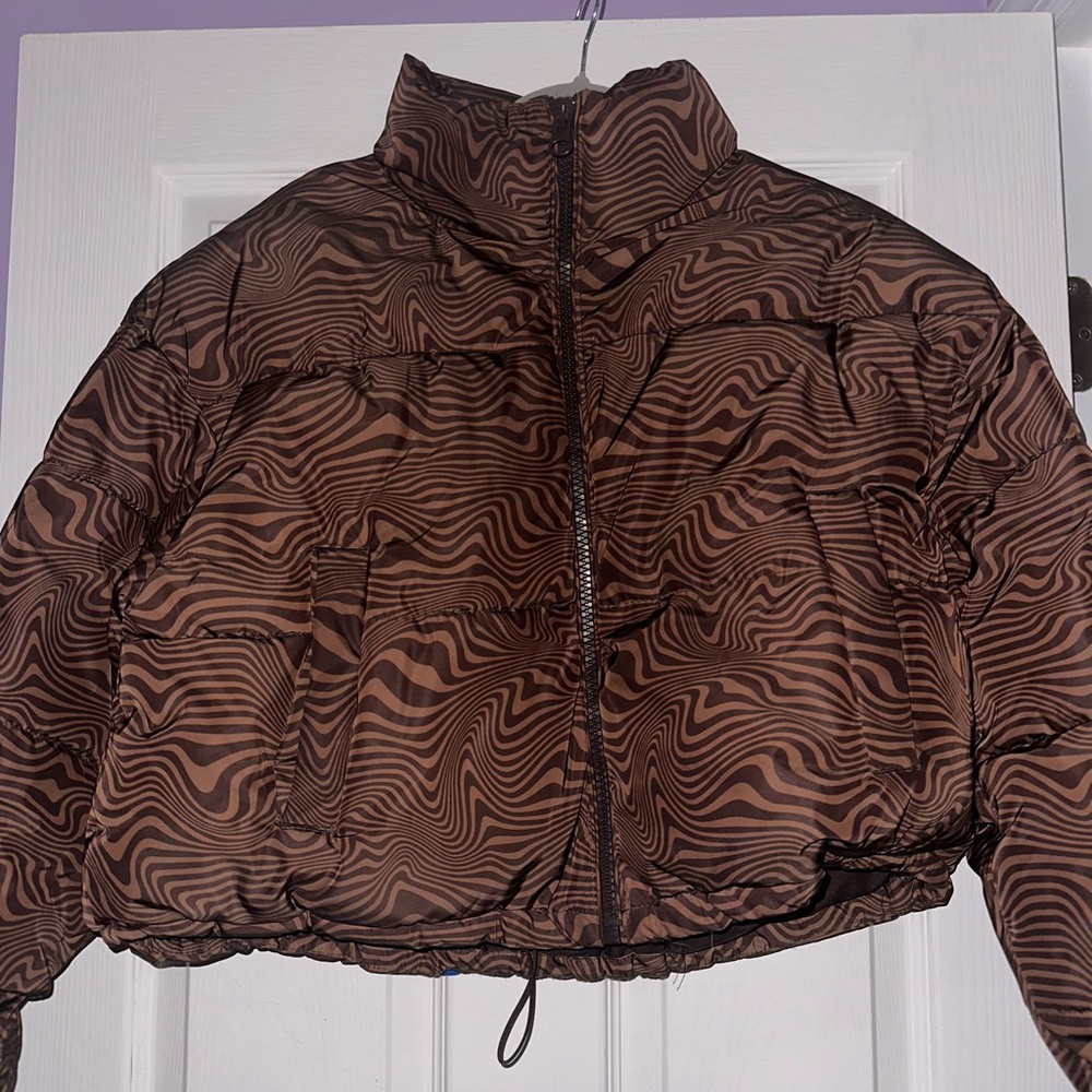 Brown Patterned Women's Jacket